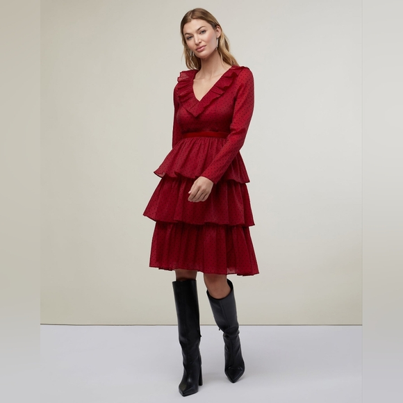 SALE! RACHEL PARCELL- RUFFLE TIERED MIDI DRESS. NWT - Picture 1 of 5